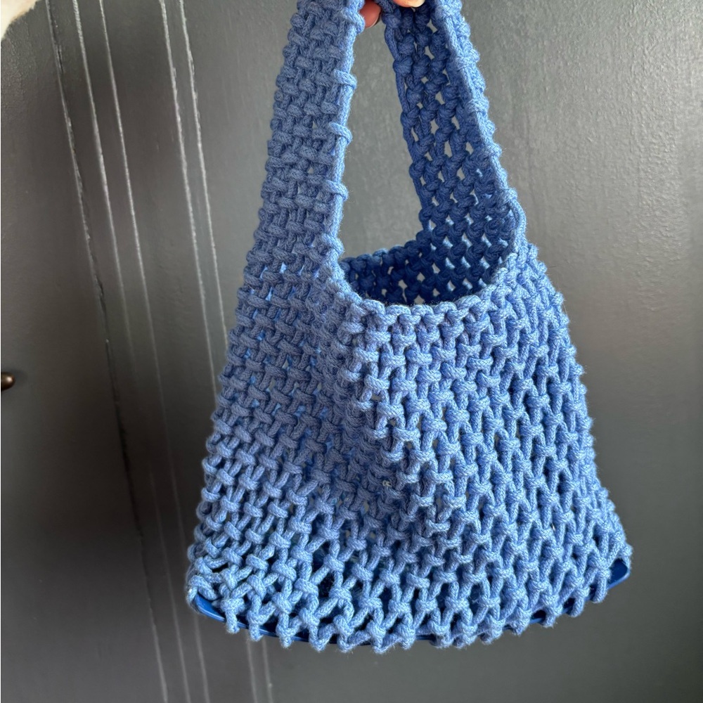 BABY BLUE CROCHETED MINI TOTE
